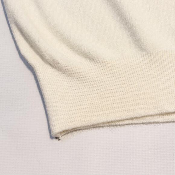 Aureus V-Neck Sweater Cream Embroidered Golf Crest Knit Pullover Adult - Picture 5 of 9